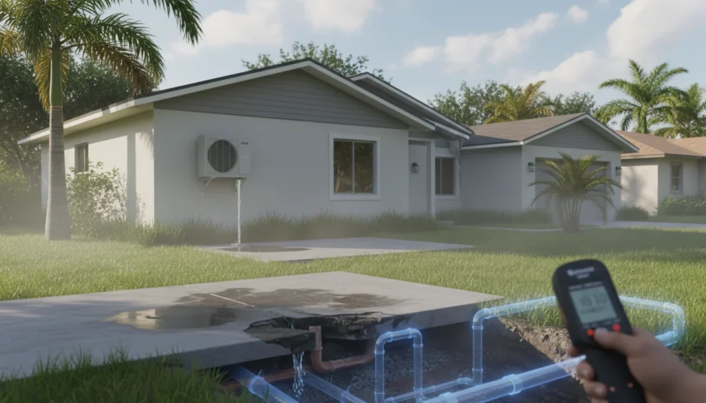 AC Running Constantly in Orlando but Home Still Feels Damp A Slab Leak Warning