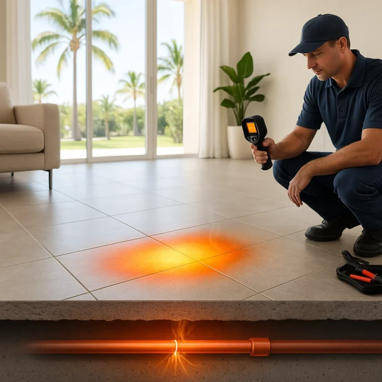 Warm Floor Spots in Orlando August and Slab Leak Causes