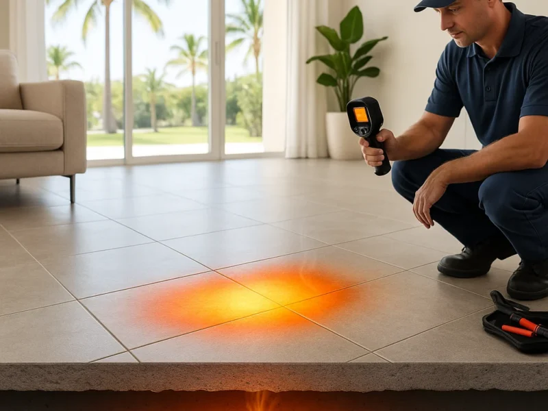 Warm Floor Spots in Orlando August and Slab Leak Causes